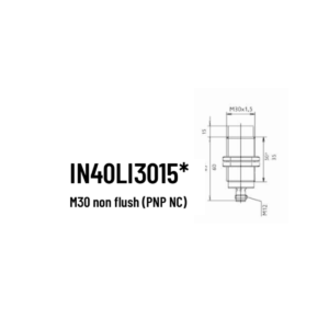 Schönbuch induktiv sensor non flush Ø 30mm PNP NC - M12 stik 40mm tasteafstand